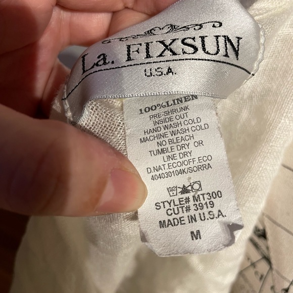 NWOT La.FixSun Linen cover shawl Beach summer cascade asymmetric coastal cottage - Picture 5 of 5